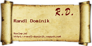 Randl Dominik névjegykártya
